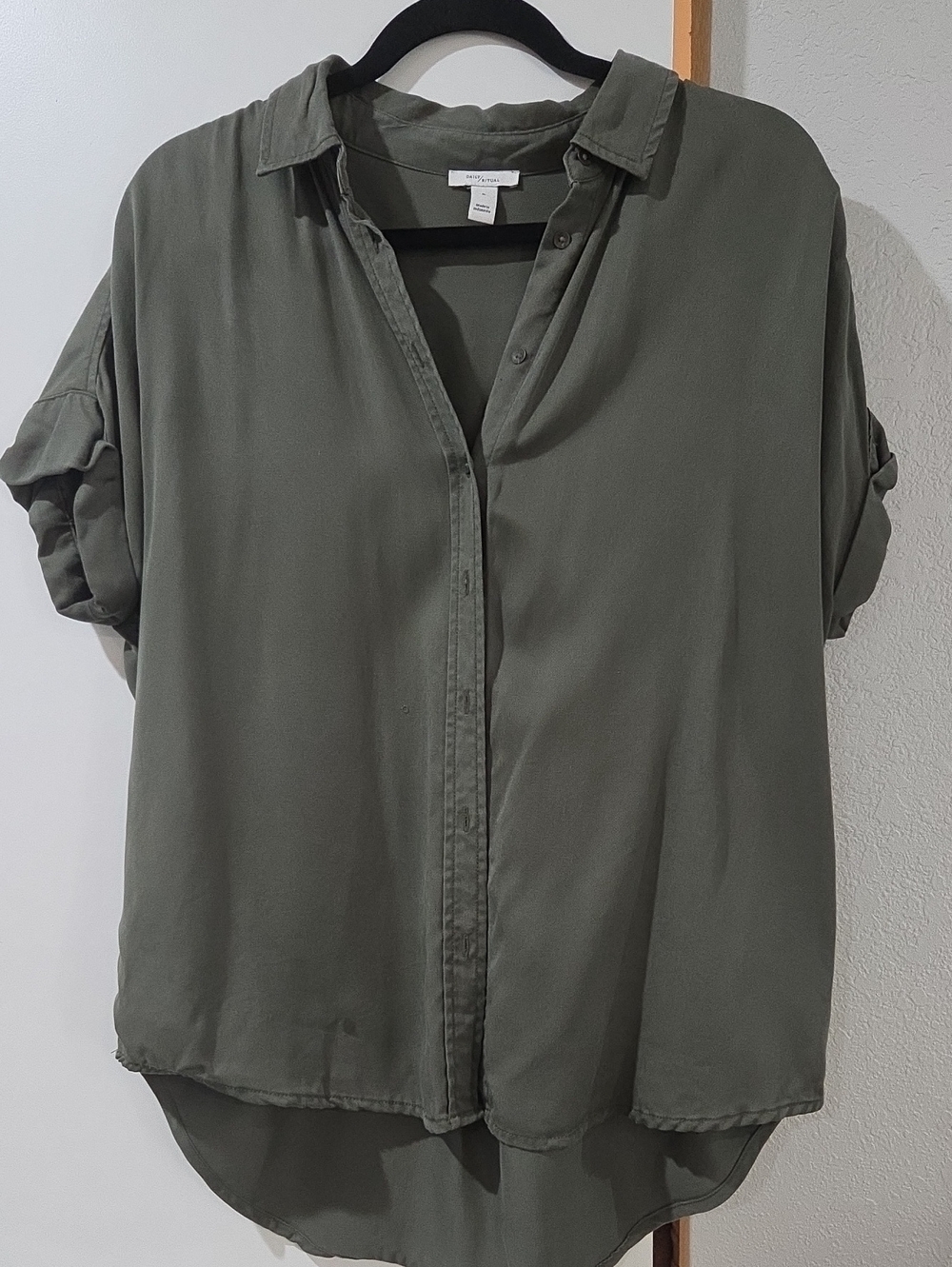 Daily Ritual Olive Green Button-Down Shirt